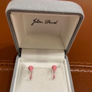 JULIEN DAVID Pink Pierce Hoop Earrings